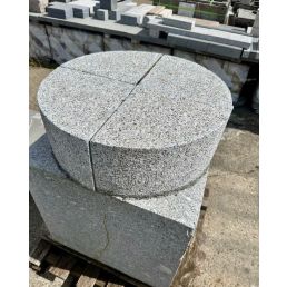 Silver Grey Granite Circle/Statue Base - 600mm Diameter x 200mm Depth