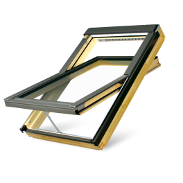 FAKRO Natural Pine Centre Pivot Roof Window with a Remote Control Included (FTP-V P2 Z-WAVE with ZRH12)- Qty 6